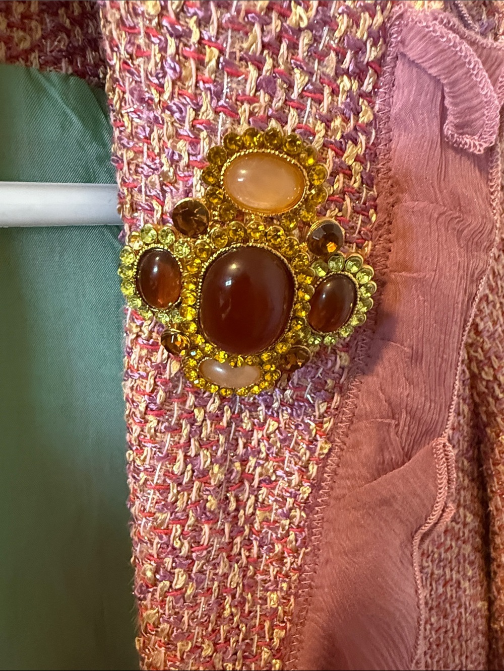 True Meaning Pink Tweed Ruffle Cropped Jacket - Picture 9 of 9